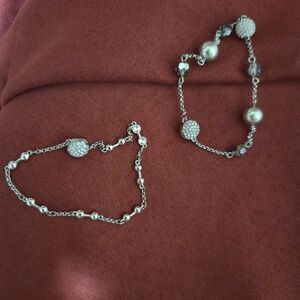 Swarovski Silver and White Bracelet Set